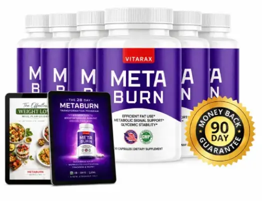 MetaBurn final offer showing product bottle with included bonus guides and special deal package designed to support healthy weight loss journey and lifestyle routine